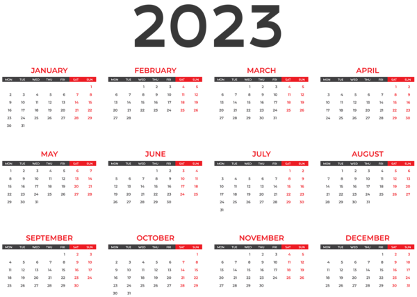 Calendario 2023 Png 9586